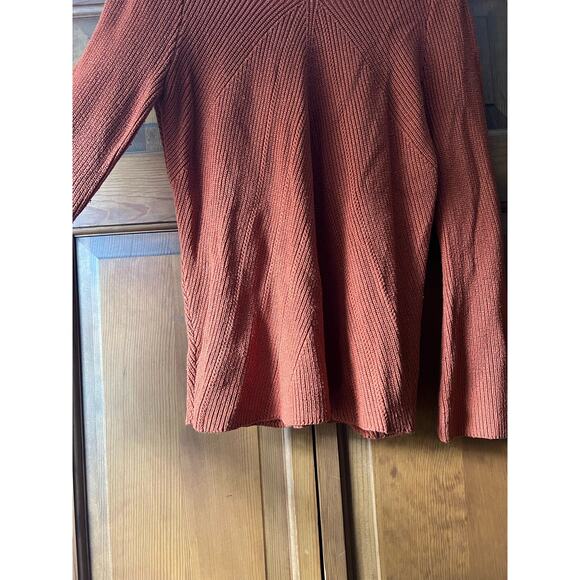 Chico's Women's Ribbed Key Hole Turtleneck Sweater Long Sleeve Orange Size 1 (M) - Picture 5 of 10